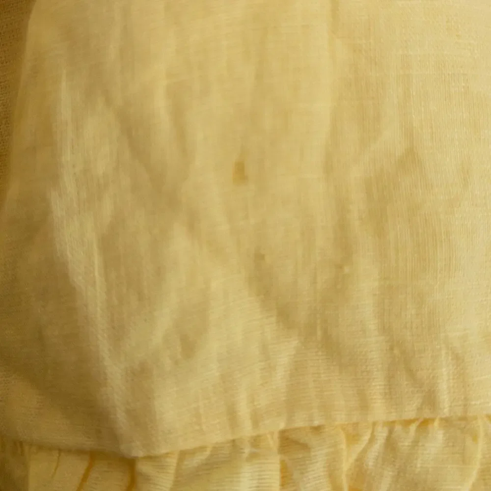 J. Crew Sunny Yellow Linen Tiered Ruffle Trim Midi Dress Size XS/S